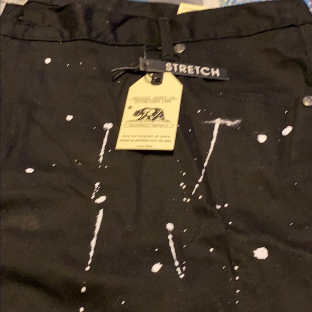 Men black and white pants